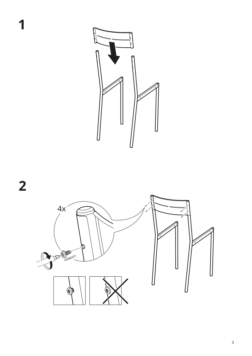 Assembly instructions for IKEA Sandsberg chair black brown stained | Page 3 - IKEA SANDSBERG / SANDSBERG table and 4 chairs 494.204.10