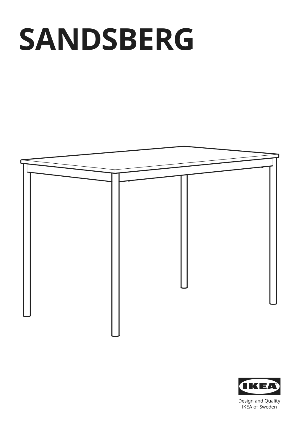 Assembly instructions for IKEA Sandsberg underframe for table top black | Page 1 - IKEA SANDSBERG / SANDSBERG table and 4 chairs 494.204.10