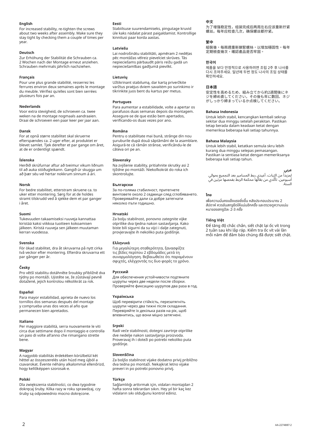 Assembly instructions for IKEA Sandsberg underframe for table top black | Page 2 - IKEA SANDSBERG / SANDSBERG table and 4 chairs 494.204.10