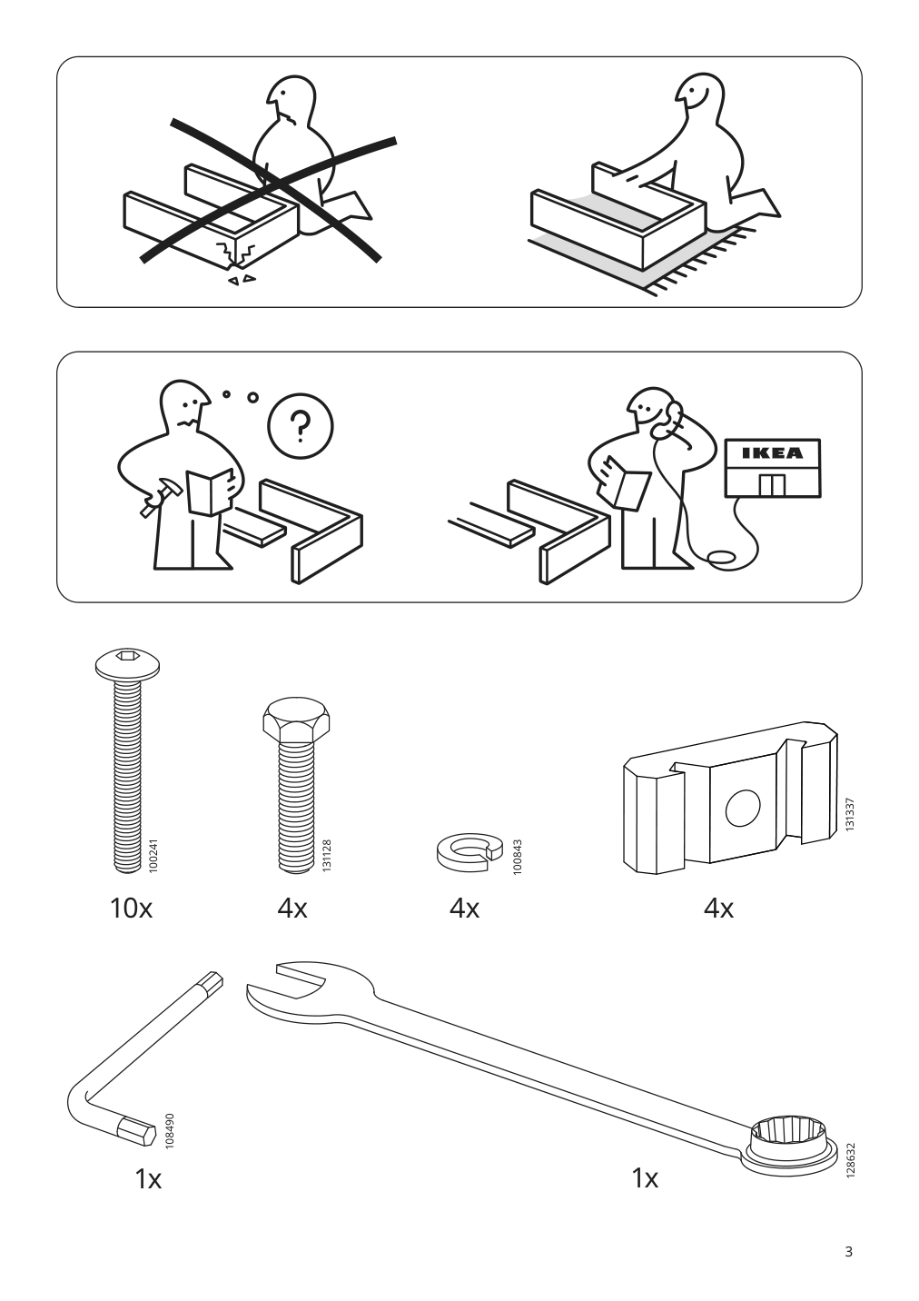 Assembly instructions for IKEA Sandsberg underframe for table top black | Page 3 - IKEA SANDSBERG / SANDSBERG table and 4 chairs 494.204.10