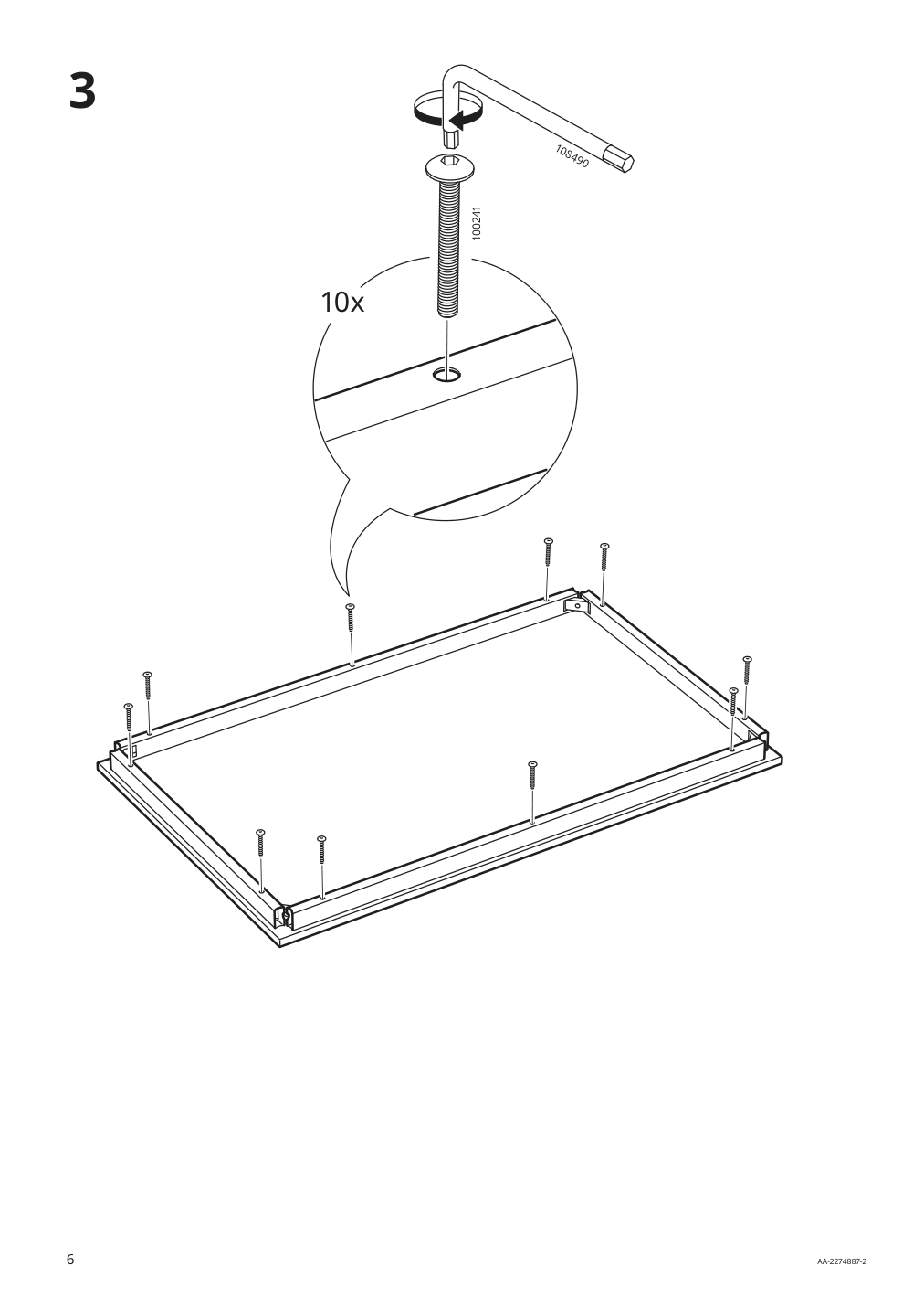 Assembly instructions for IKEA Sandsberg underframe for table top black | Page 6 - IKEA SANDSBERG / SANDSBERG table and 4 chairs 494.204.10