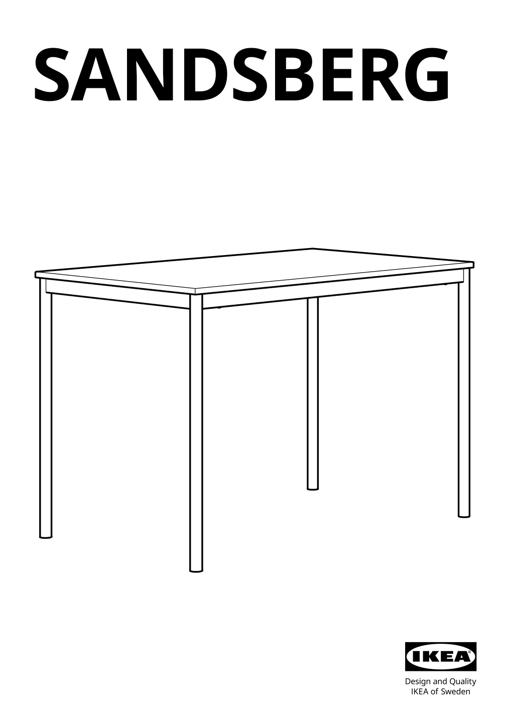 Assembly instructions for IKEA Sandsberg underframe for table top black | Page 1 - IKEA SANDSBERG / ÖSTANÖ table and 4 chairs 095.694.84