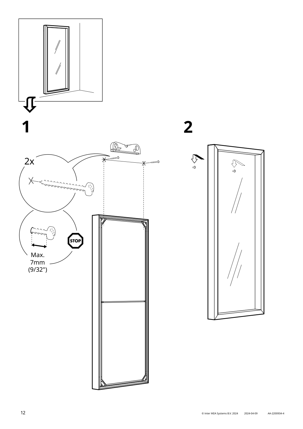 Assembly instructions for IKEA Sandtorg mirror black | Page 12 - IKEA SANDTORG mirror 104.201.33