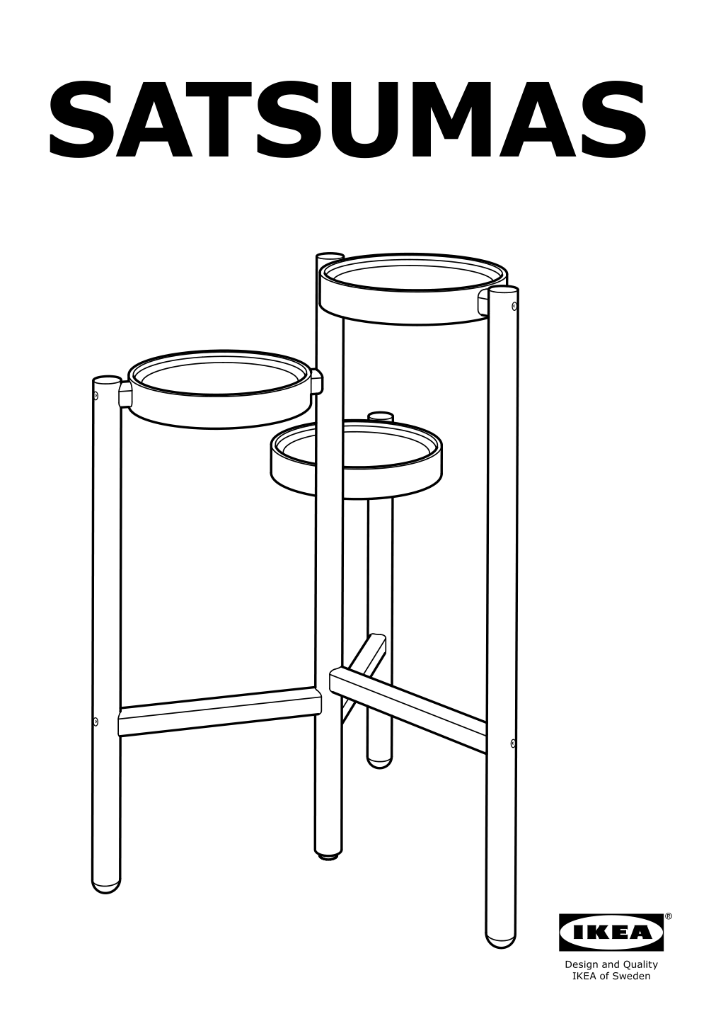 Assembly instructions for IKEA Satsumas plant stand bamboo white | Page 1 - IKEA SATSUMAS plant stand 402.581.54