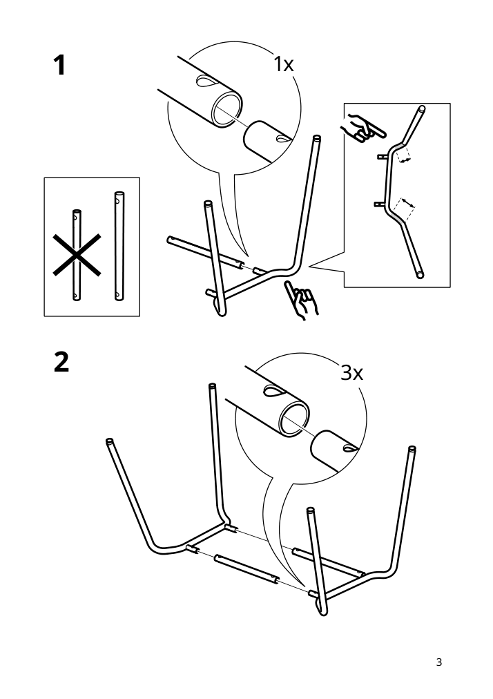 Assembly instructions for IKEA Sefast underframe chrome plated | Page 3 - IKEA LIDÅS chair 294.813.91