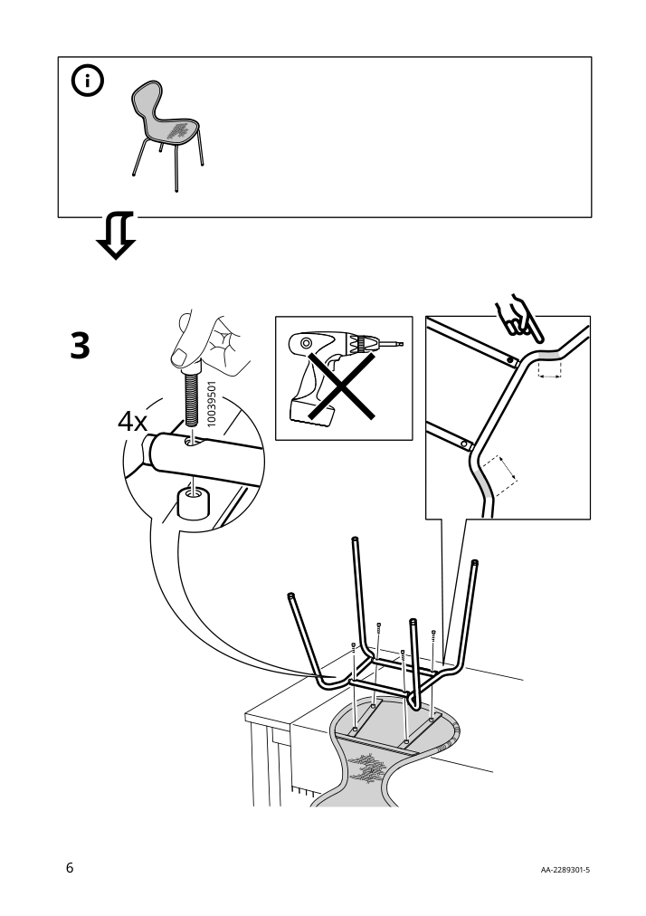 Assembly instructions for IKEA Sefast underframe black | Page 6 - IKEA TOMMARYD / LIDÅS table and 4 chairs 195.090.60