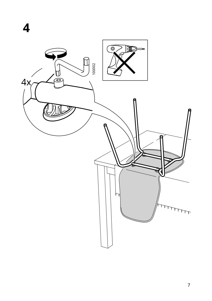 Assembly instructions for IKEA Sefast underframe black | Page 7 - IKEA TOMMARYD / LIDÅS table and 4 chairs 195.090.60