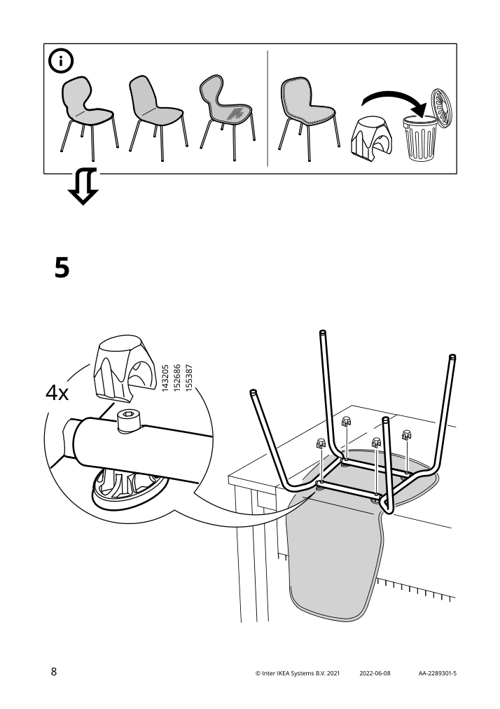 Assembly instructions for IKEA Sefast underframe black | Page 8 - IKEA TOMMARYD / LIDÅS table and 4 chairs 195.090.60