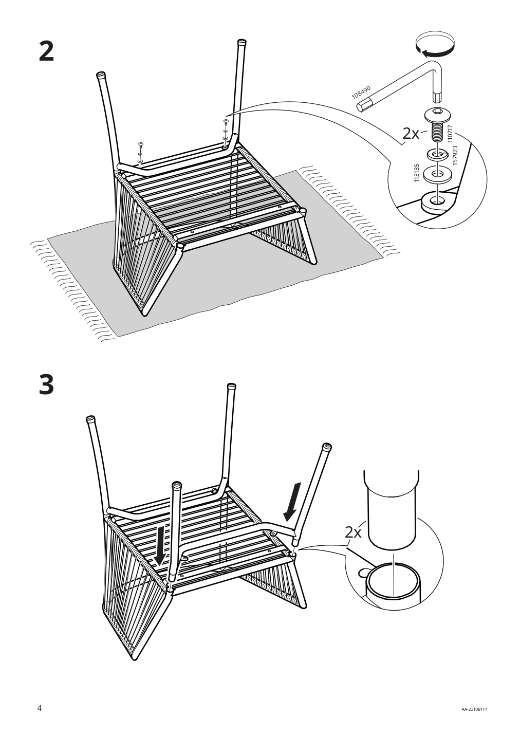 Assembly instructions for IKEA Segeroen armchair outdoor dark green | Page 4 - IKEA SEGERÖN armchair, outdoor 194.948.41