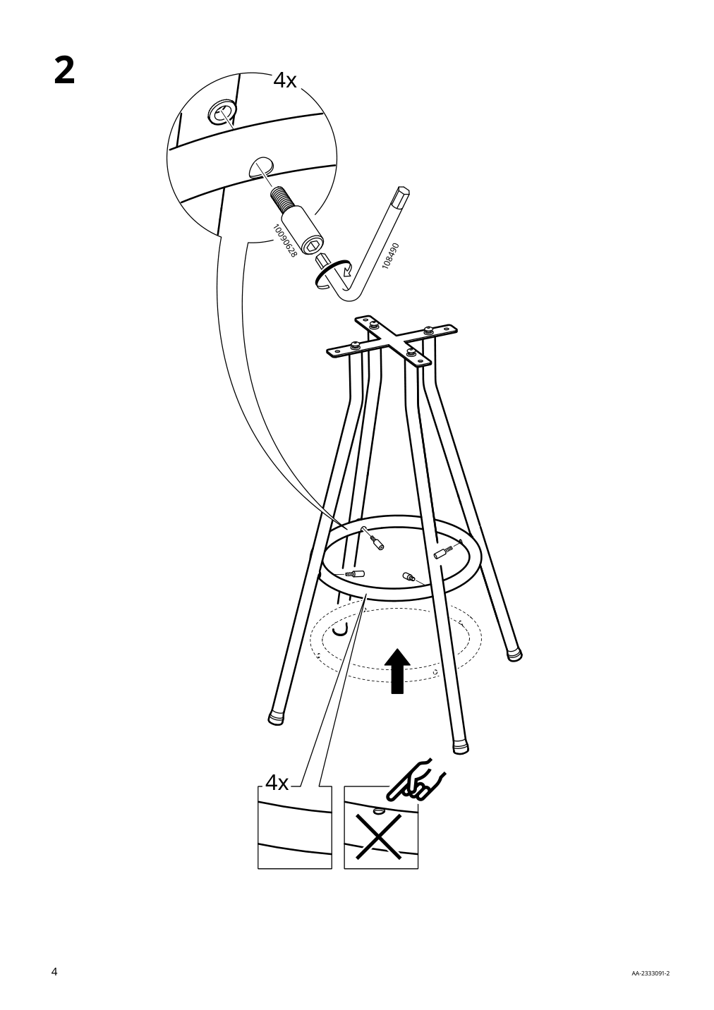 Assembly instructions for IKEA Segeroen bar stool outdoor swivel white beige | Page 4 - IKEA SEGERÖN bar stool, outdoor 905.033.46