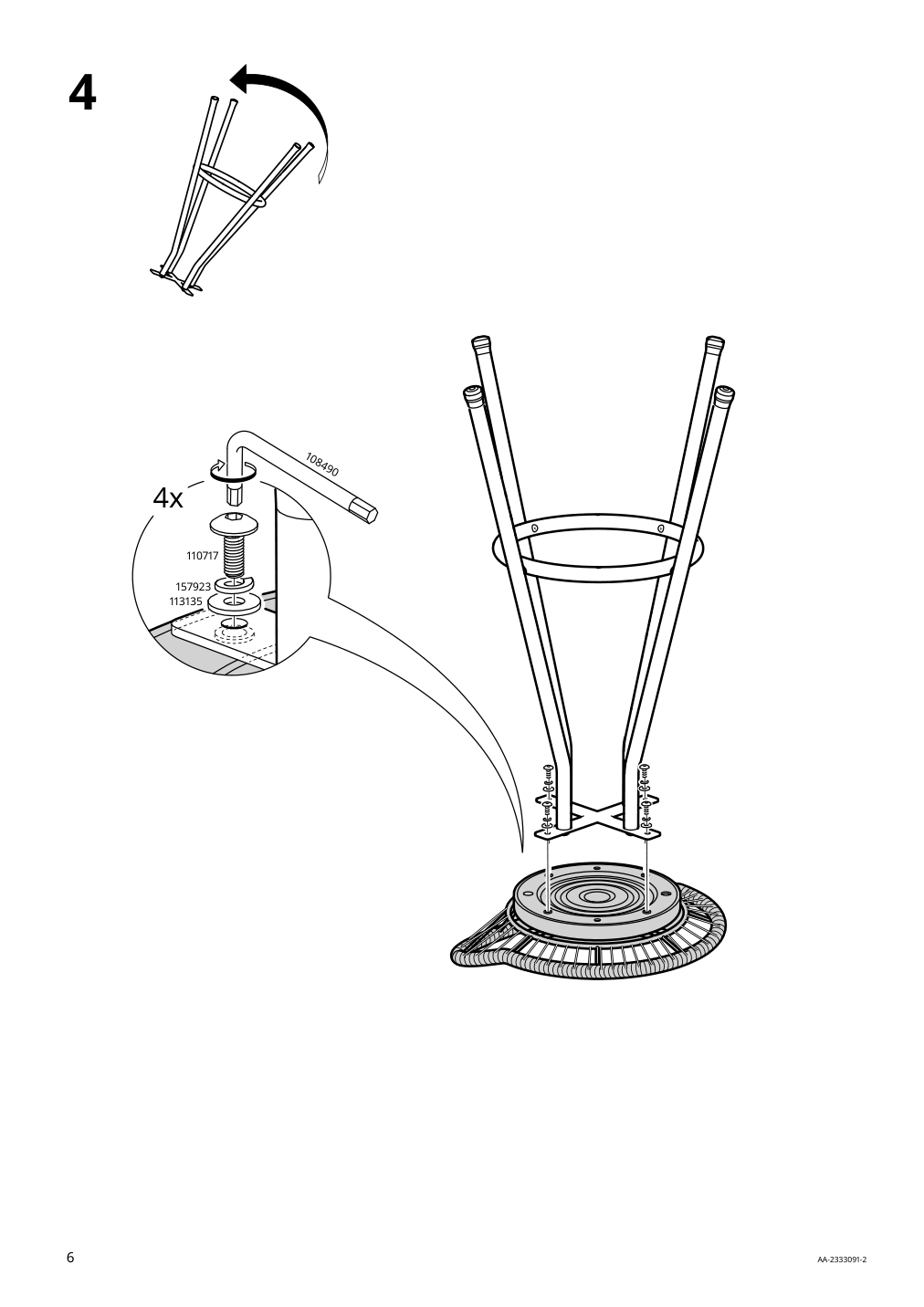 Assembly instructions for IKEA Segeroen bar stool outdoor swivel white beige | Page 6 - IKEA SEGERÖN bar stool, outdoor 905.033.46