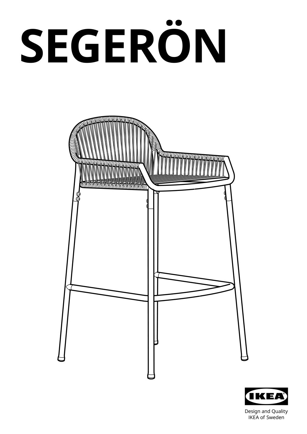 Assembly instructions for IKEA Segeroen bar stool outdoor white beige | Page 1 - IKEA SEGERÖN bar stool, outdoor 905.108.08