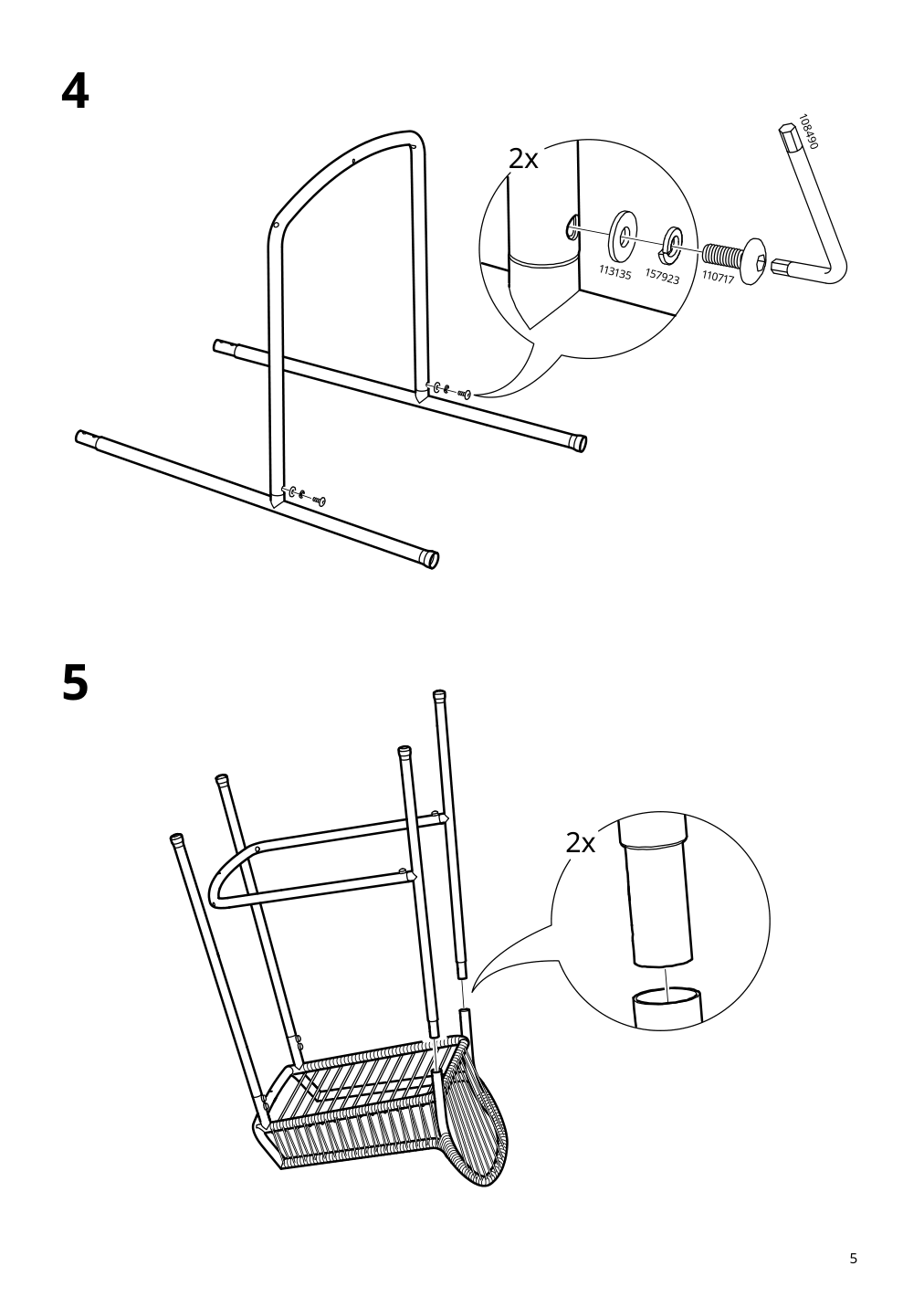 Assembly instructions for IKEA Segeroen bar stool outdoor white beige | Page 5 - IKEA SEGERÖN bar stool, outdoor 905.108.08