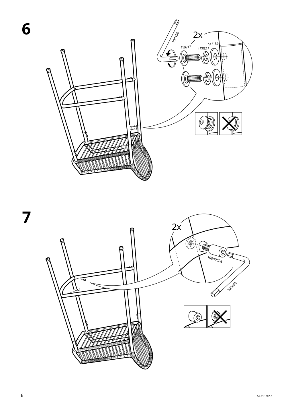 Assembly instructions for IKEA Segeroen bar stool outdoor white beige | Page 6 - IKEA SEGERÖN bar stool, outdoor 905.108.08