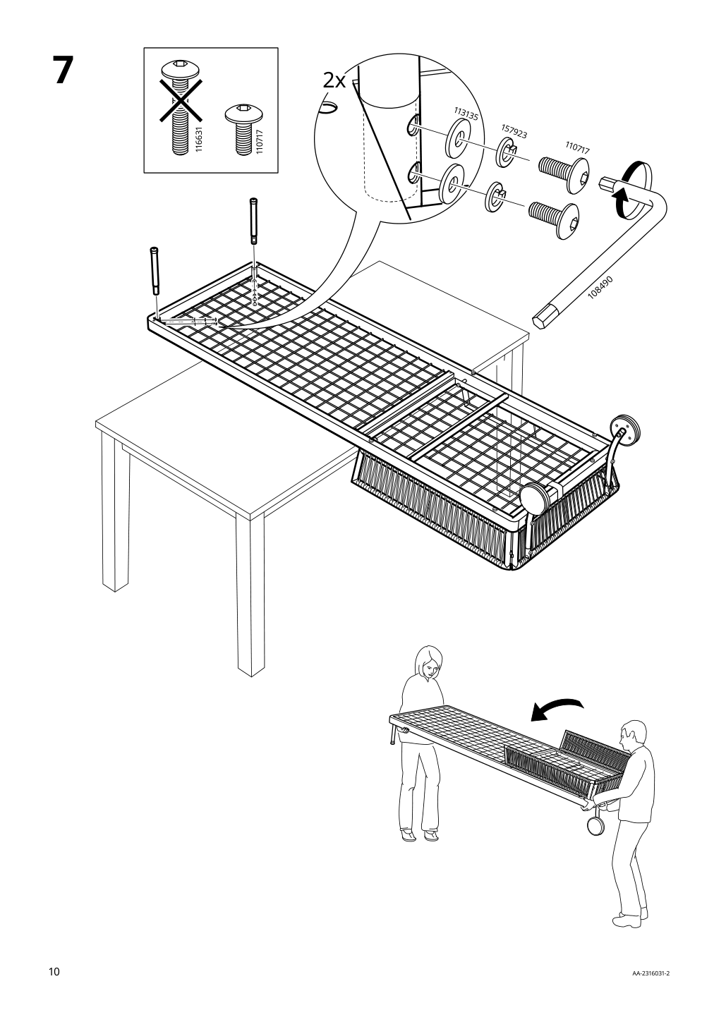 Assembly instructions for IKEA Segeroen chaise white beige | Page 10 - IKEA SEGERÖN chaise 205.107.98