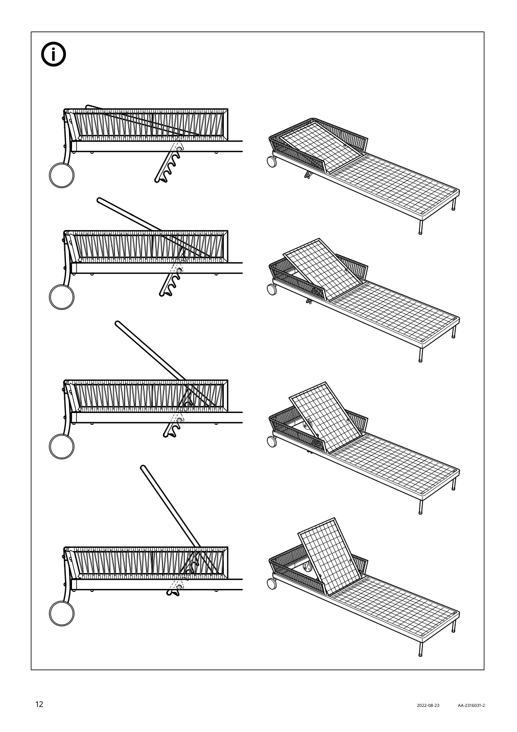 Assembly instructions for IKEA Segeroen chaise white beige | Page 12 - IKEA SEGERÖN chaise 205.107.98