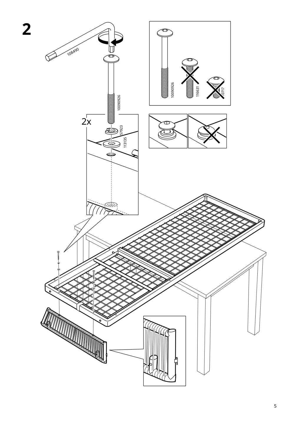 Assembly instructions for IKEA Segeroen chaise white beige | Page 5 - IKEA SEGERÖN chaise 205.107.98