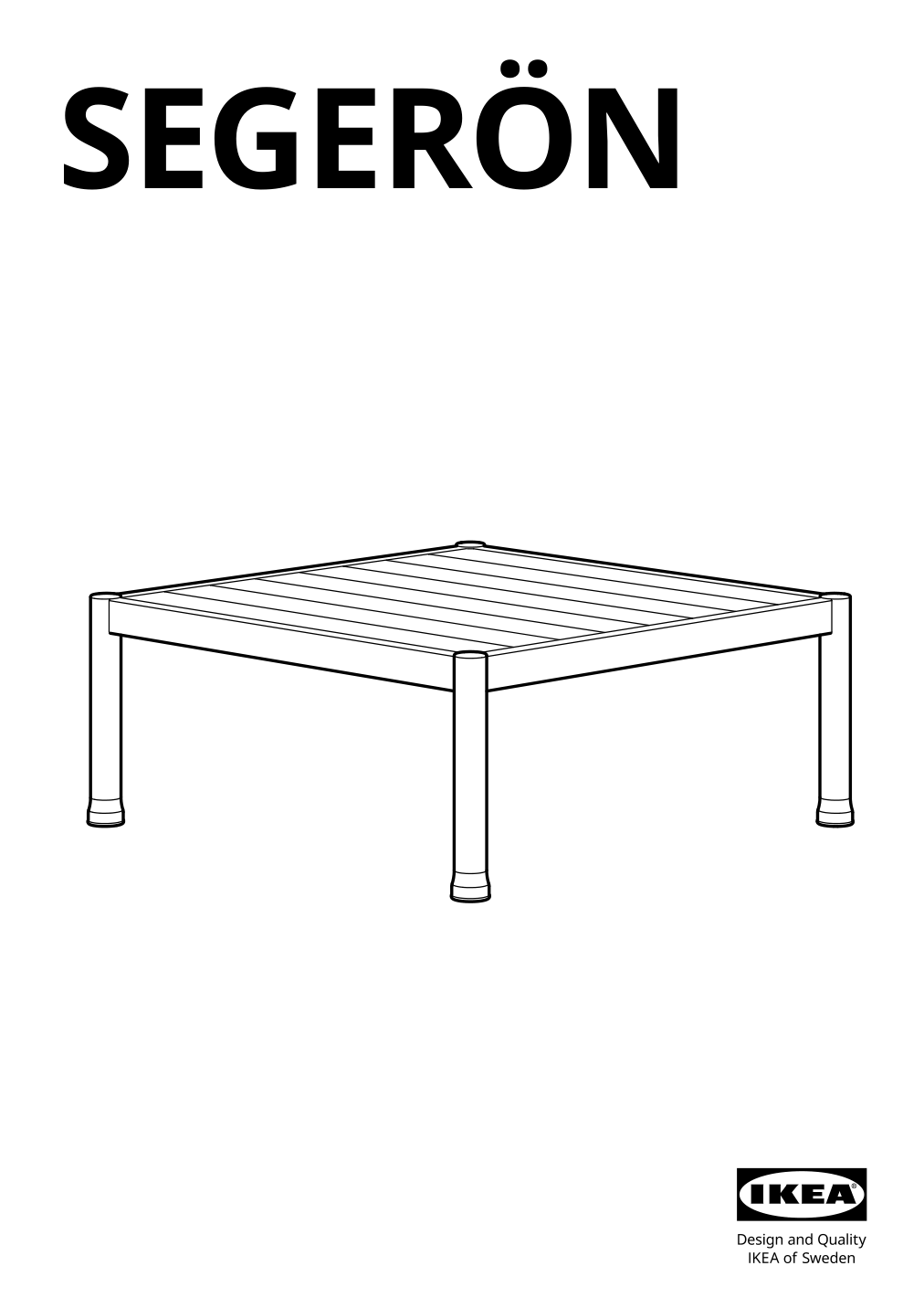 Assembly instructions for IKEA Segeroen coffee table outdoor white beige | Page 1 - IKEA SEGERÖN 3-seat conversation set 694.948.53