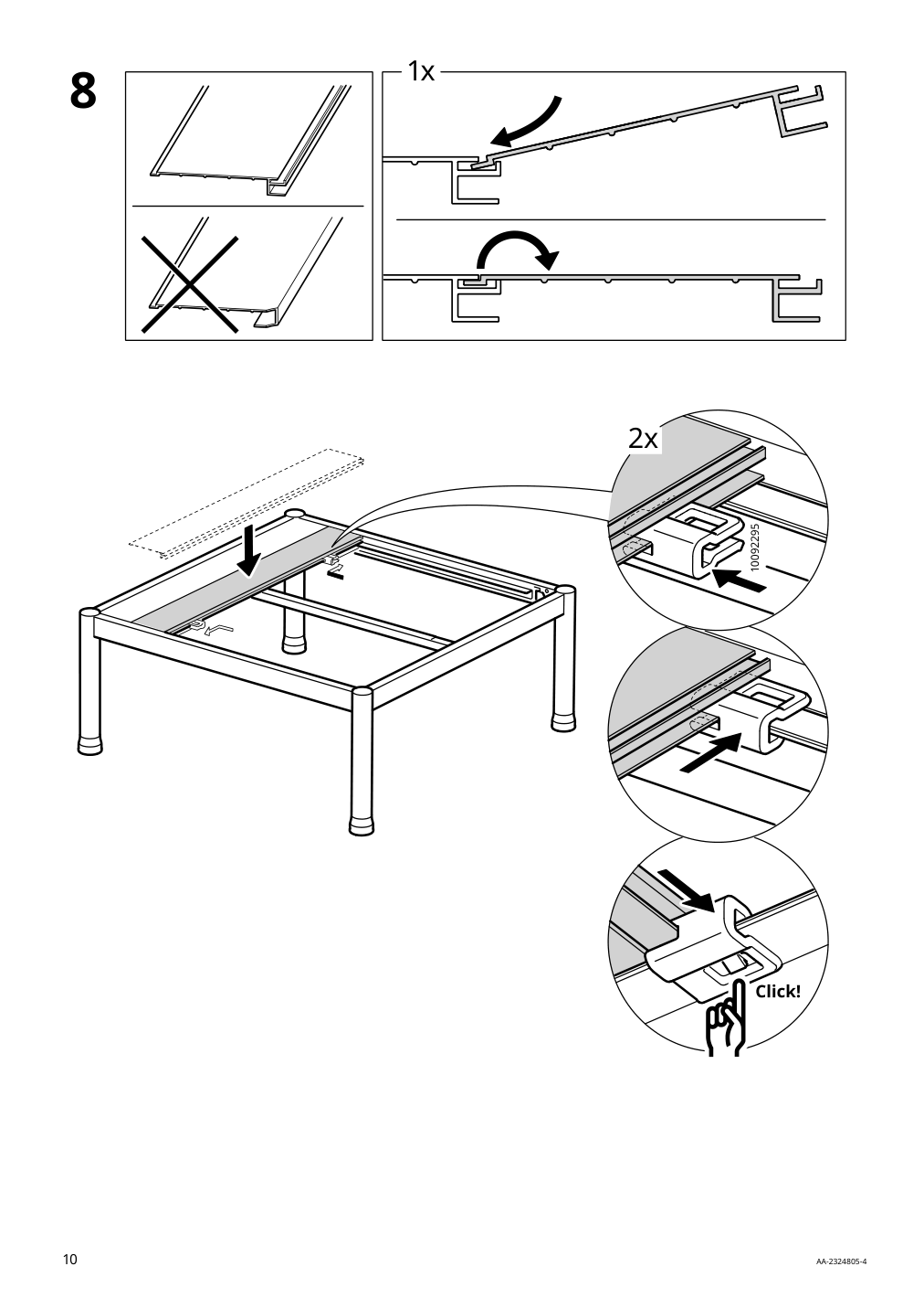 Assembly instructions for IKEA Segeroen coffee table outdoor white beige | Page 10 - IKEA SEGERÖN 3-seat conversation set 694.948.53