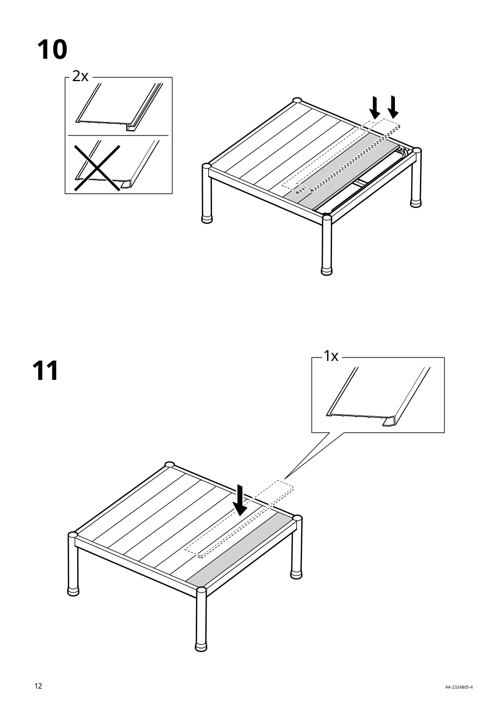 Assembly instructions for IKEA Segeroen coffee table outdoor white beige | Page 12 - IKEA SEGERÖN 3-seat conversation set 694.948.53