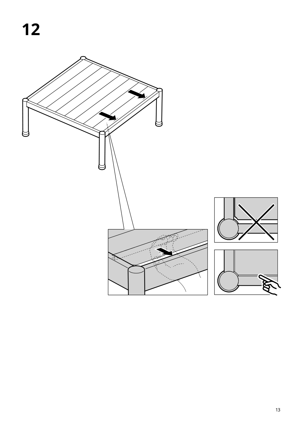 Assembly instructions for IKEA Segeroen coffee table outdoor white beige | Page 13 - IKEA SEGERÖN 3-seat conversation set 694.948.53