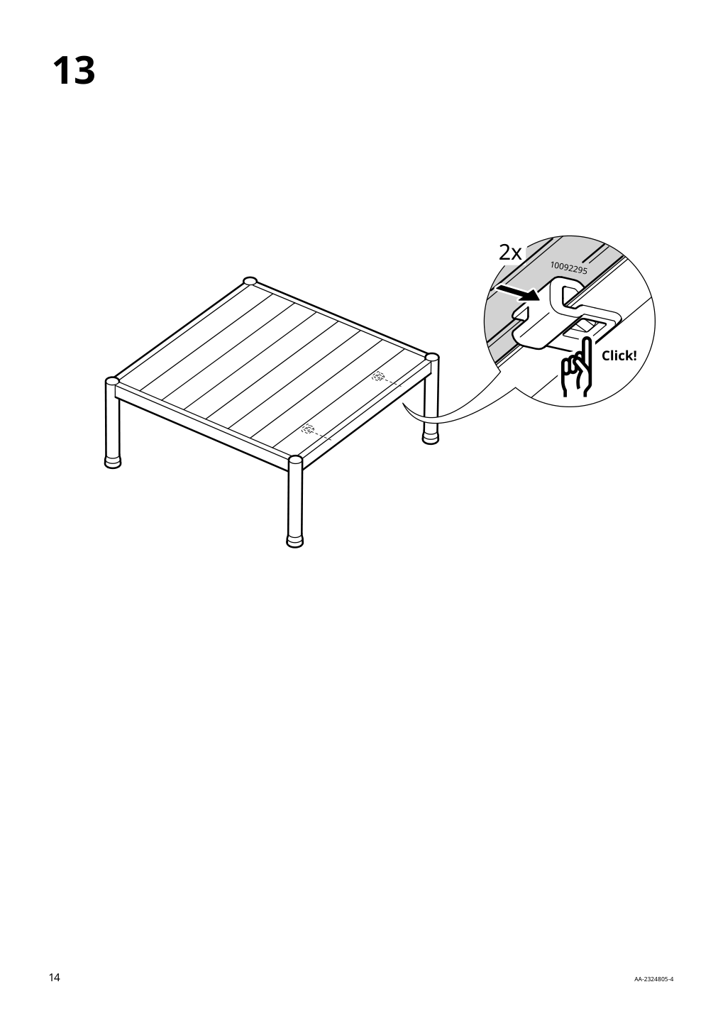 Assembly instructions for IKEA Segeroen coffee table outdoor white beige | Page 14 - IKEA SEGERÖN 3-seat conversation set 694.948.53