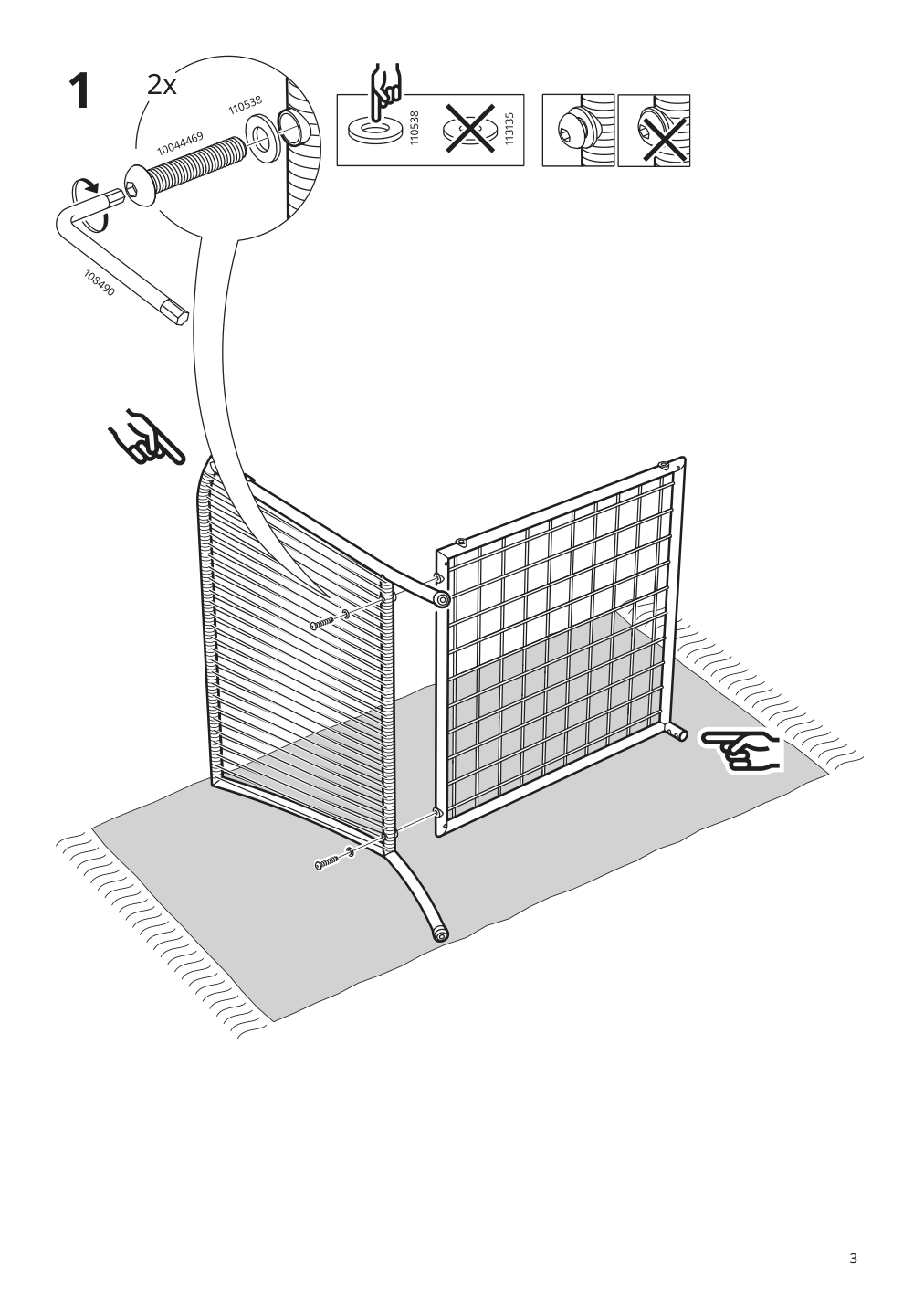 Assembly instructions for IKEA Segeroen corner section outdoor white beige | Page 3 - IKEA SEGERÖN corner section with pad 495.338.60