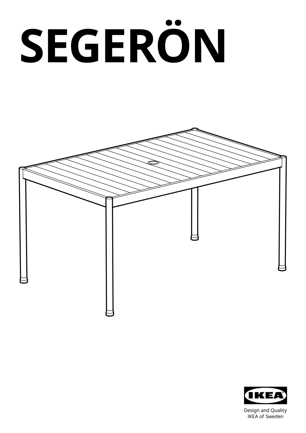 Assembly instructions for IKEA Segeroen table outdoor dark green light gray | Page 1 - IKEA SEGERÖN / ENSHOLM table and 4 chairs 995.447.38