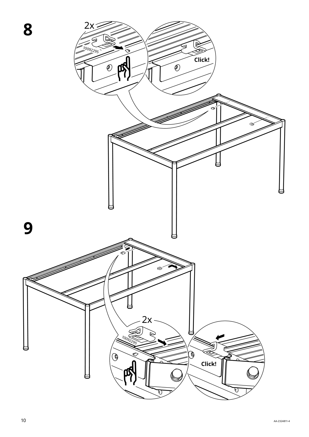 Assembly instructions for IKEA Segeroen table outdoor dark green light gray | Page 10 - IKEA SEGERÖN / ENSHOLM table and 4 chairs 995.447.38