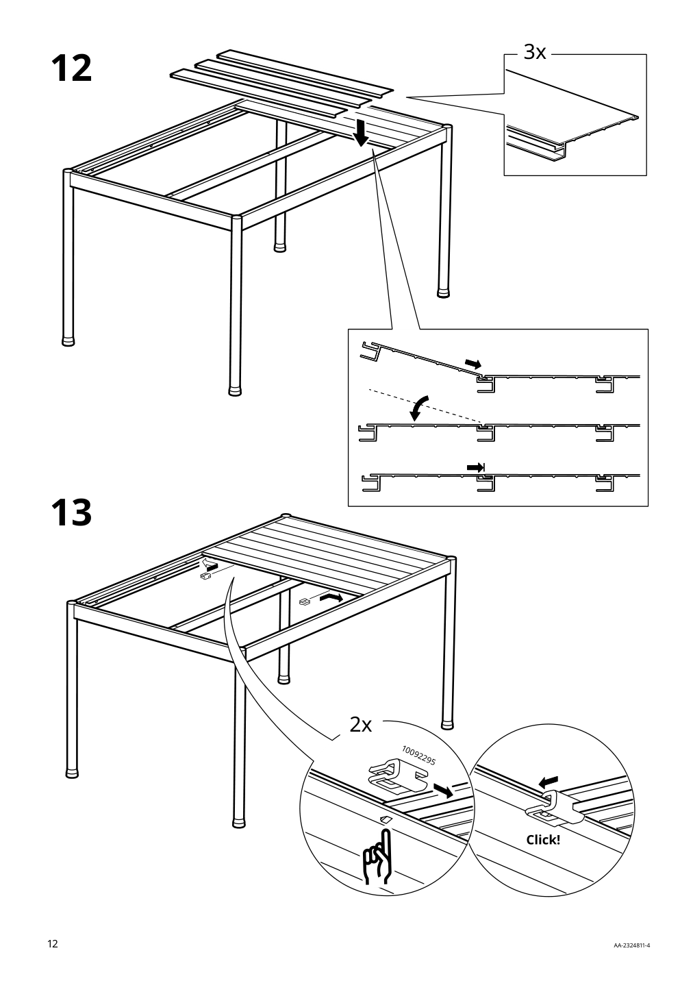 Assembly instructions for IKEA Segeroen table outdoor dark green light gray | Page 12 - IKEA SEGERÖN / ENSHOLM table and 4 chairs 995.447.38