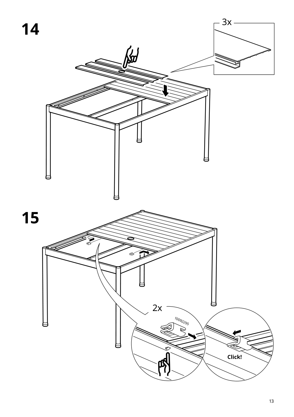 Assembly instructions for IKEA Segeroen table outdoor dark green light gray | Page 13 - IKEA SEGERÖN / ENSHOLM table and 4 chairs 995.447.38