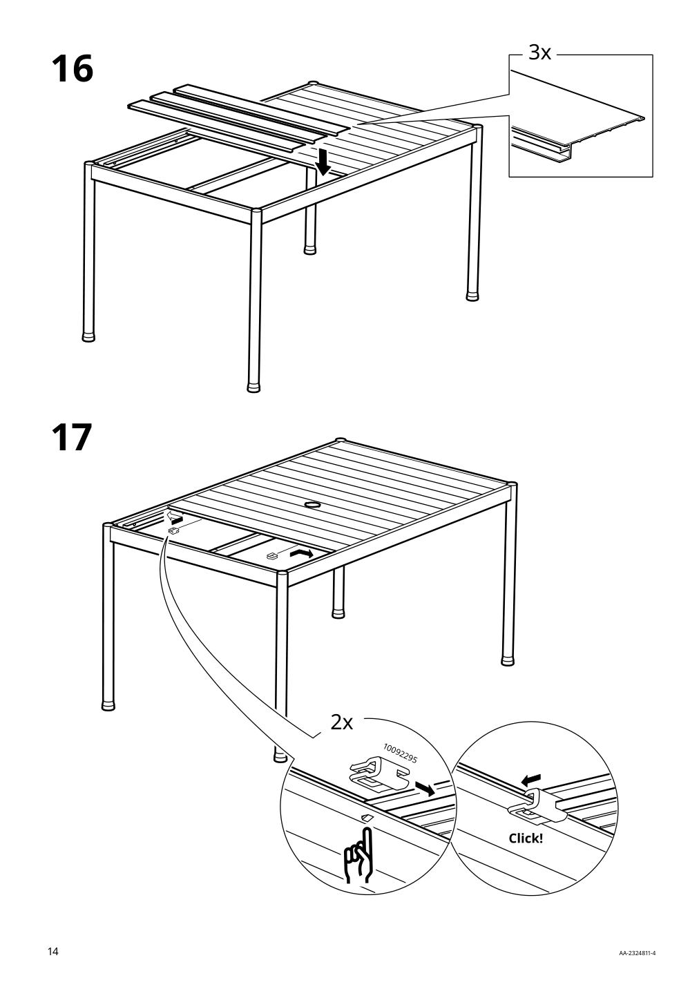 Assembly instructions for IKEA Segeroen table outdoor white beige | Page 14 - IKEA SEGERÖN table, outdoor 905.108.13