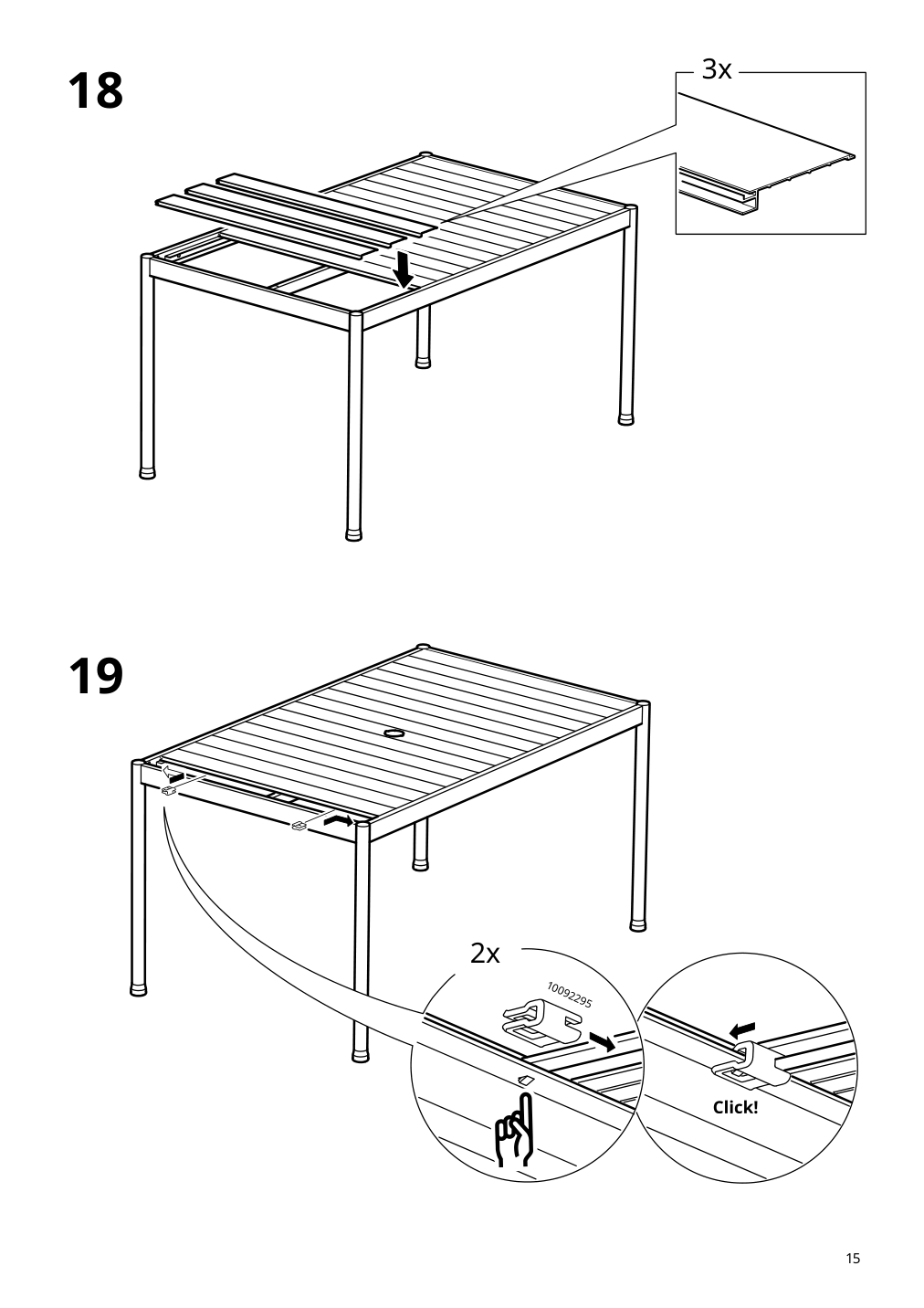 Assembly instructions for IKEA Segeroen table outdoor white beige | Page 15 - IKEA SEGERÖN table, outdoor 905.108.13