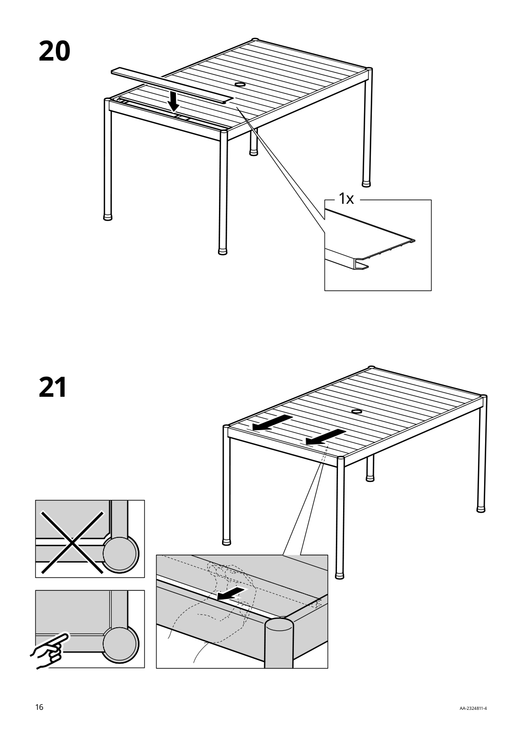 Assembly instructions for IKEA Segeroen table outdoor white beige | Page 16 - IKEA SEGERÖN table, outdoor 905.108.13