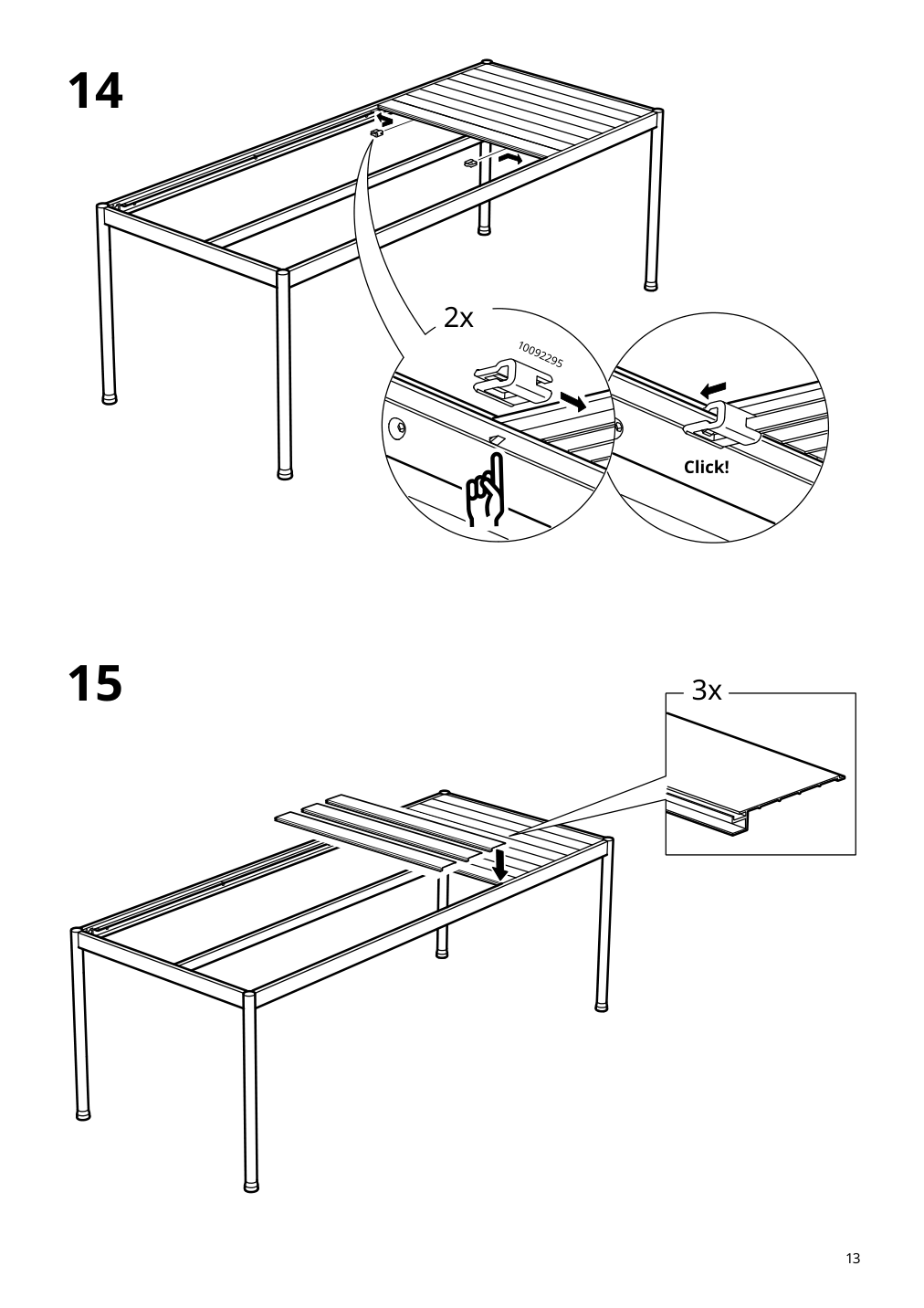 Assembly instructions for IKEA Segeroen table outdoor white beige | Page 13 - IKEA SEGERÖN table+6 armchairs, outdoor 795.339.05