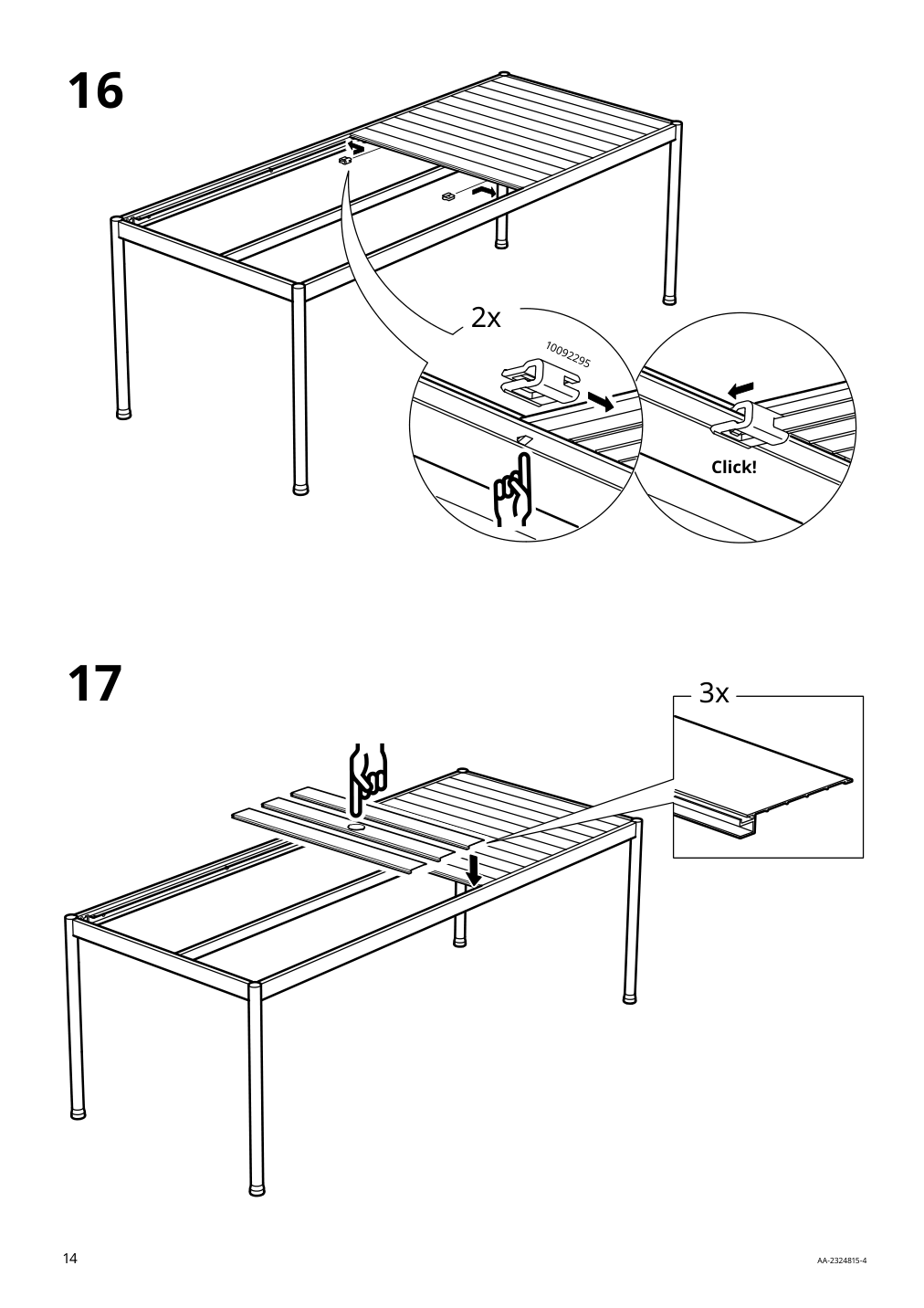 Assembly instructions for IKEA Segeroen table outdoor white beige | Page 14 - IKEA SEGERÖN table+6 armchairs, outdoor 795.339.05