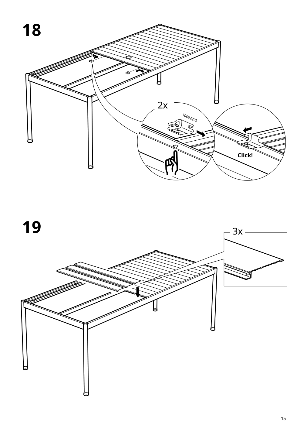 Assembly instructions for IKEA Segeroen table outdoor white beige | Page 15 - IKEA SEGERÖN table+6 armchairs, outdoor 795.339.05