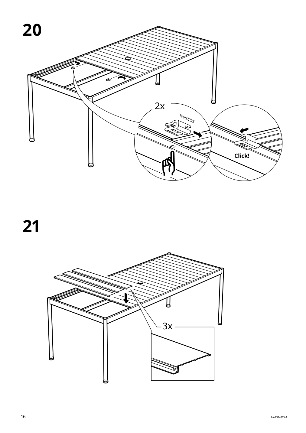 Assembly instructions for IKEA Segeroen table outdoor white beige | Page 16 - IKEA SEGERÖN table+6 armchairs, outdoor 795.339.05