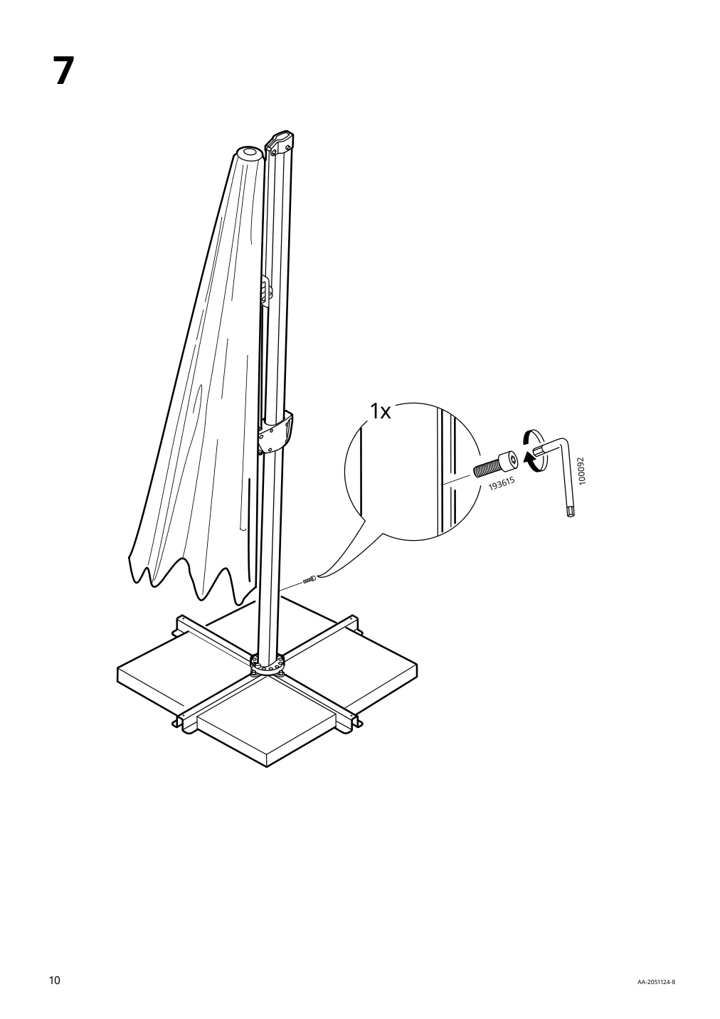 Assembly instructions for IKEA Seglaroe umbrella hanging beige tilting | Page 10 - IKEA SEGLARÖ umbrella, hanging 303.878.68