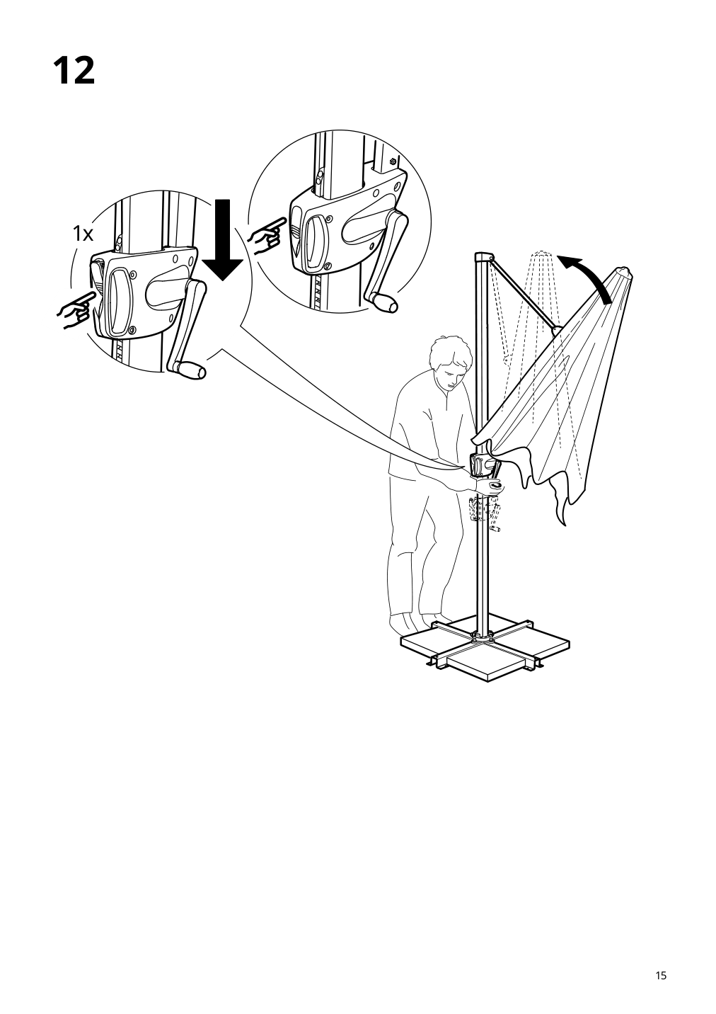 Assembly instructions for IKEA Seglaroe umbrella hanging beige tilting | Page 15 - IKEA SEGLARÖ umbrella, hanging 303.878.68