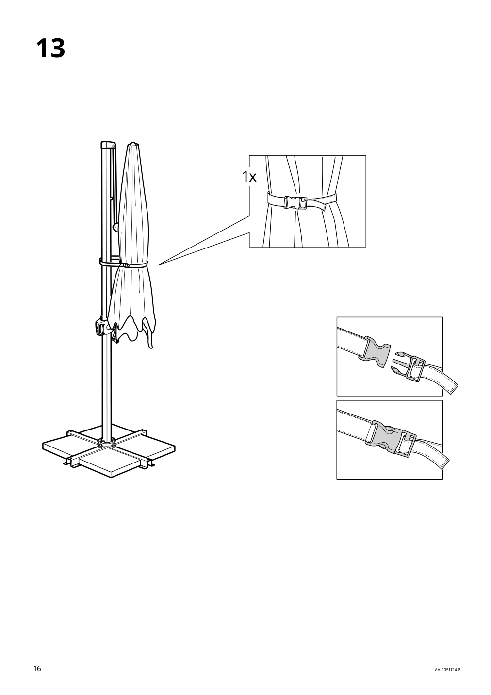 Assembly instructions for IKEA Seglaroe umbrella hanging beige tilting | Page 16 - IKEA SEGLARÖ umbrella, hanging 303.878.68