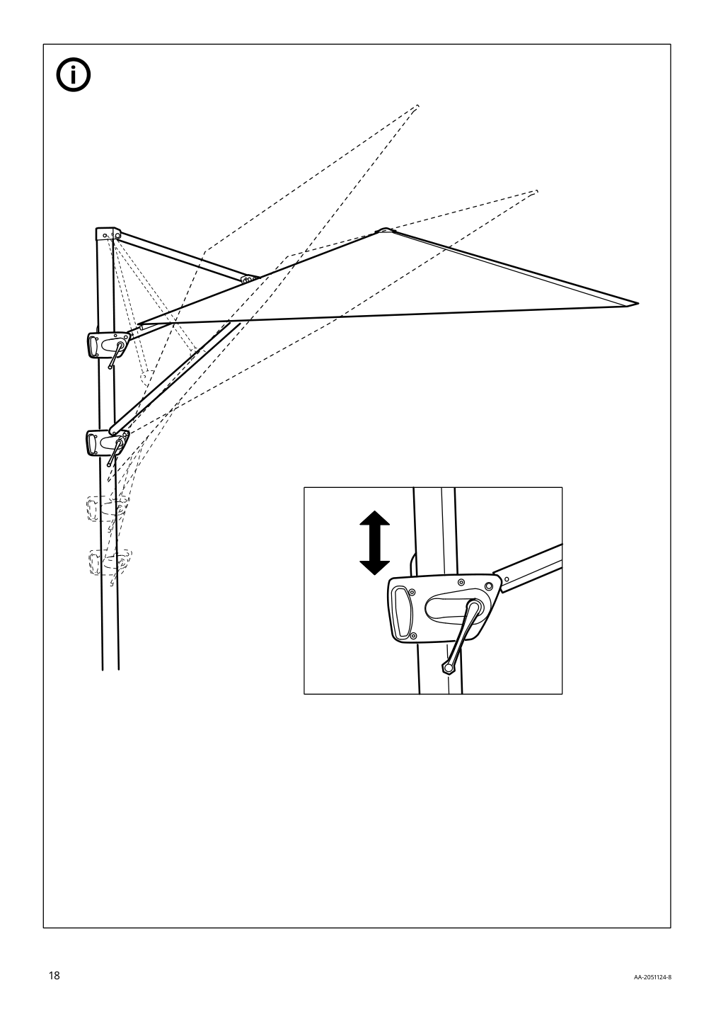 Assembly instructions for IKEA Seglaroe umbrella hanging beige tilting | Page 18 - IKEA SEGLARÖ umbrella, hanging 303.878.68