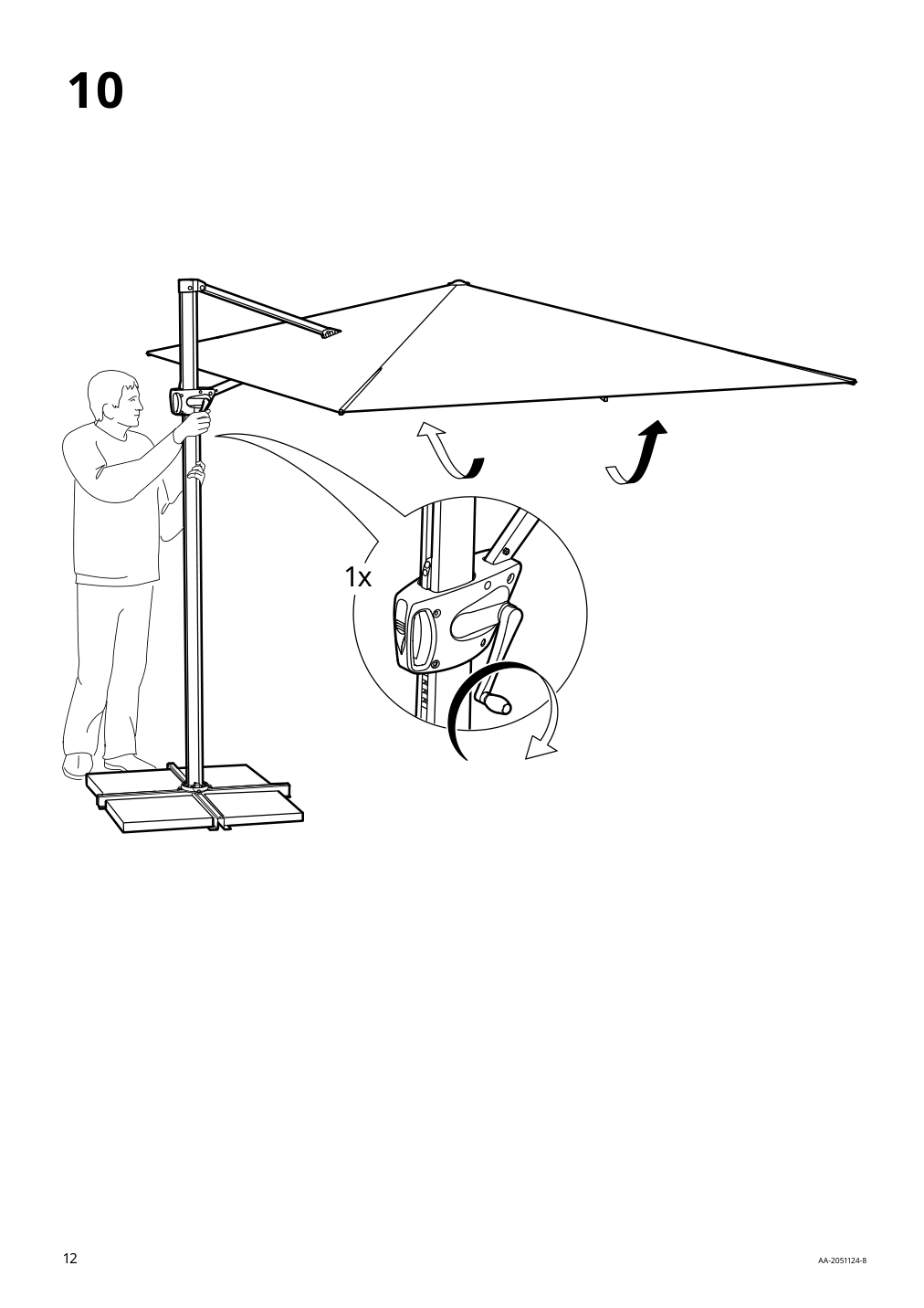 Assembly instructions for IKEA Seglaroe umbrella hanging gray tilting | Page 12 - IKEA SEGLARÖ umbrella, hanging 604.759.72