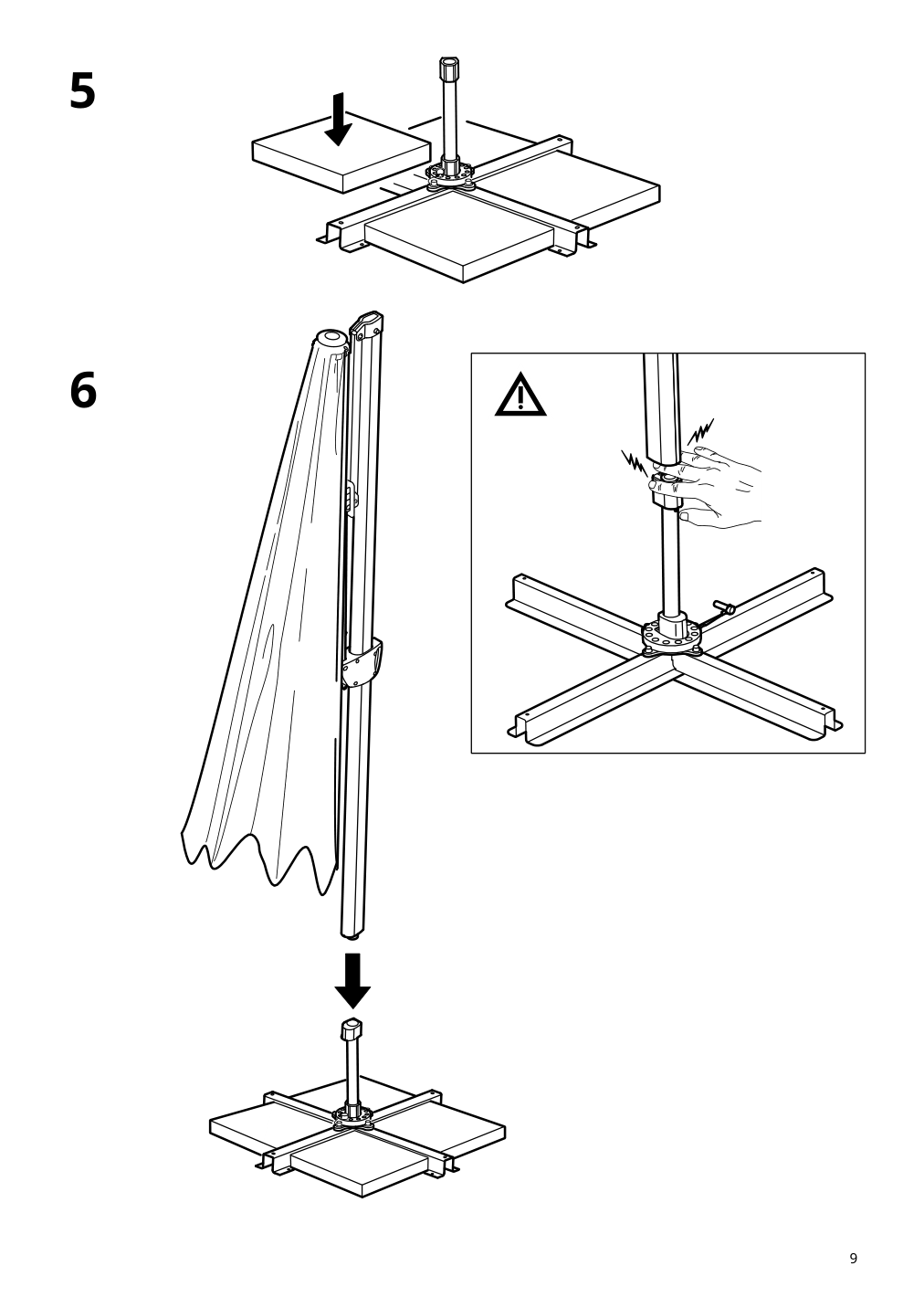 Assembly instructions for IKEA Seglaroe umbrella hanging gray tilting | Page 9 - IKEA SEGLARÖ umbrella, hanging 604.759.72