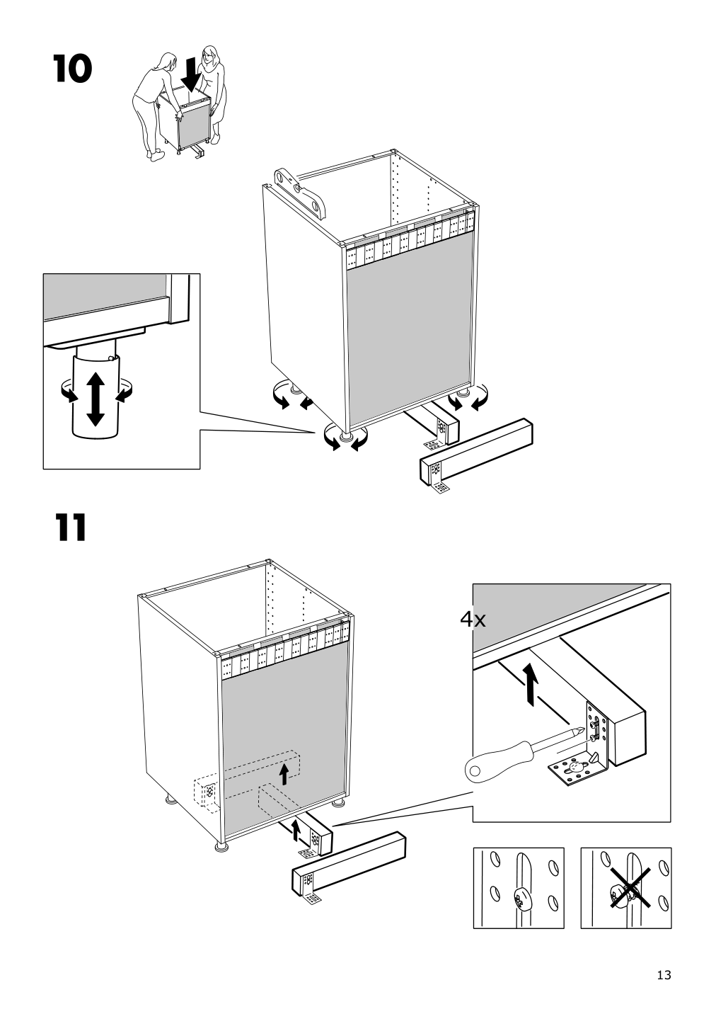 Assembly instructions for IKEA Sektion assembly kit for kitchen island | Page 13 - IKEA SEKTION assembly kit for kitchen island 002.984.11