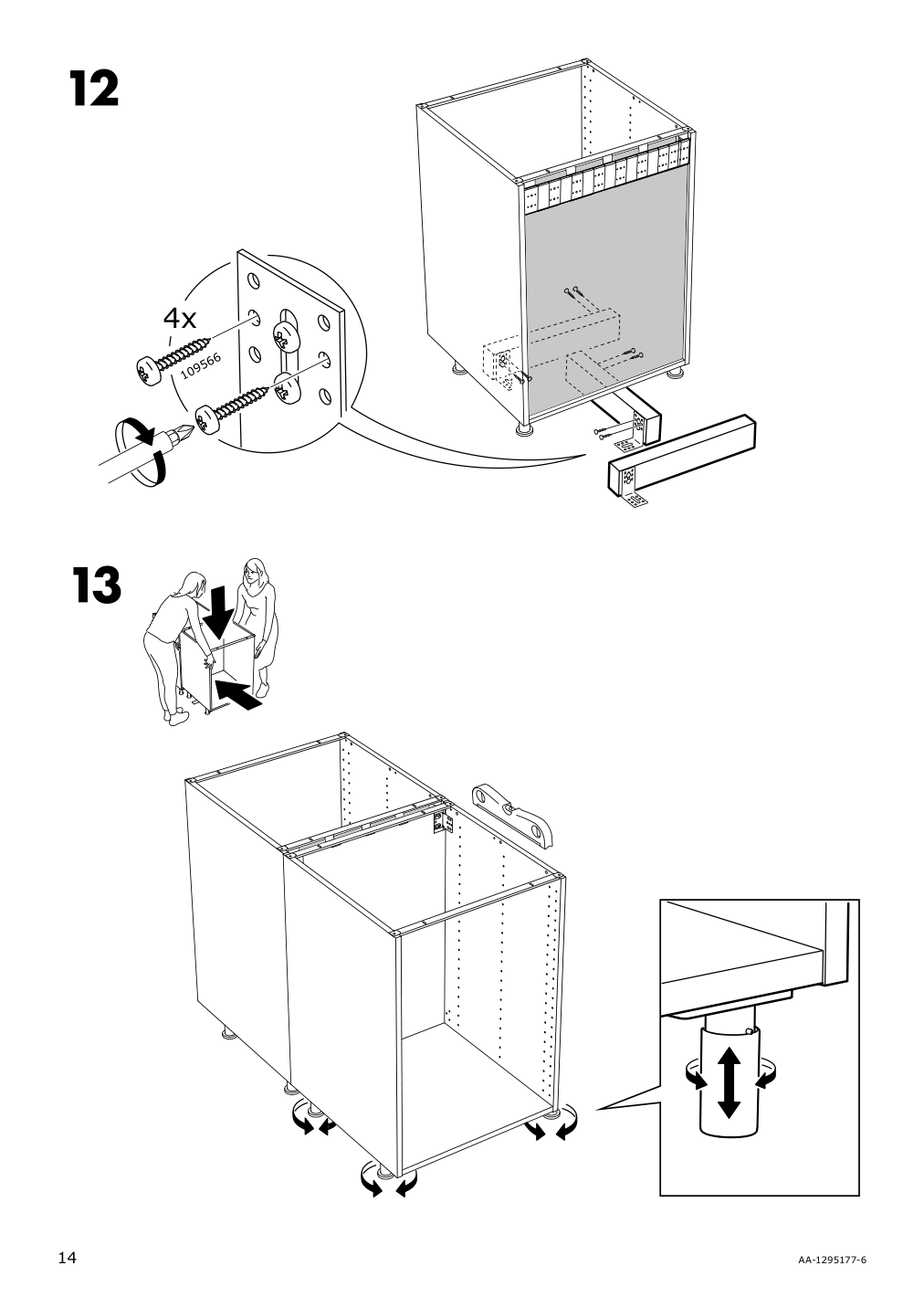 Assembly instructions for IKEA Sektion assembly kit for kitchen island | Page 14 - IKEA SEKTION assembly kit for kitchen island 002.984.11