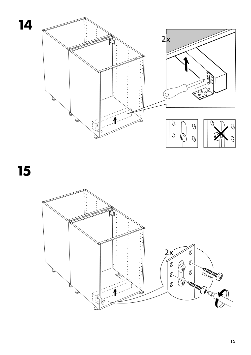 Assembly instructions for IKEA Sektion support bracket for kitchen island | Page 15 - IKEA SEKTION support bracket for kitchen island 002.984.06