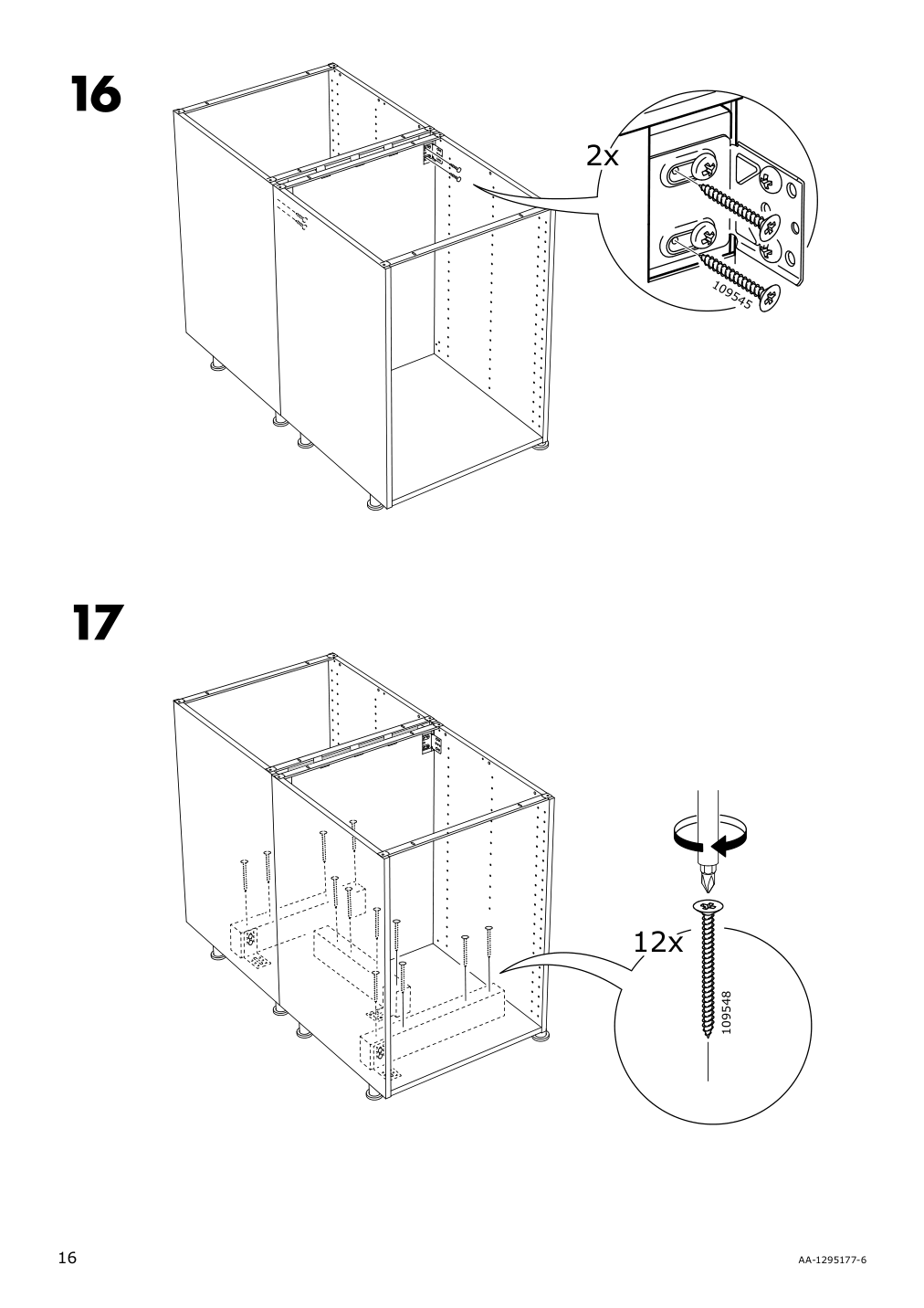 Assembly instructions for IKEA Sektion assembly kit for kitchen island | Page 16 - IKEA SEKTION assembly kit for kitchen island 002.984.11