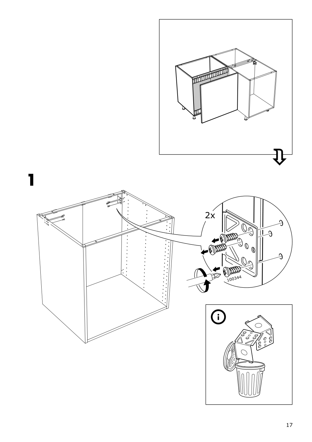 Assembly instructions for IKEA Sektion assembly kit for kitchen island | Page 17 - IKEA SEKTION assembly kit for kitchen island 002.984.11