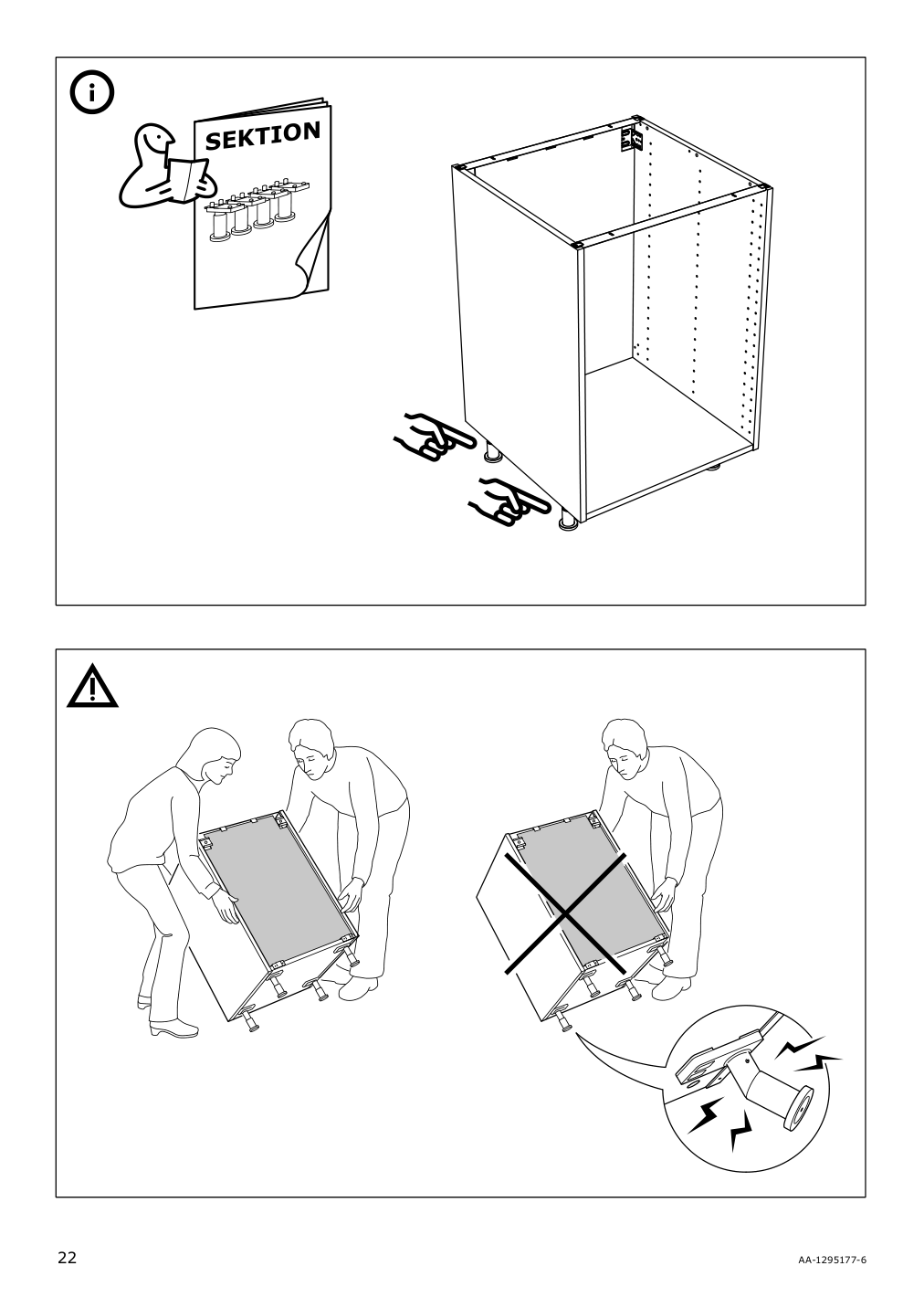 Assembly instructions for IKEA Sektion support bracket for kitchen island | Page 22 - IKEA SEKTION support bracket for kitchen island 002.984.06